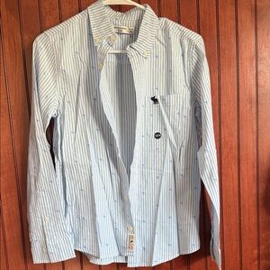 Abercrombie kids Light Blue and White Striped Shirt